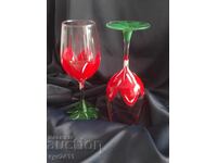 Ръчно рисувани чаши за вино Пролет