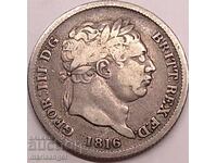 1 șiling 1816 Marea Britanie regele George al III-lea probă 925