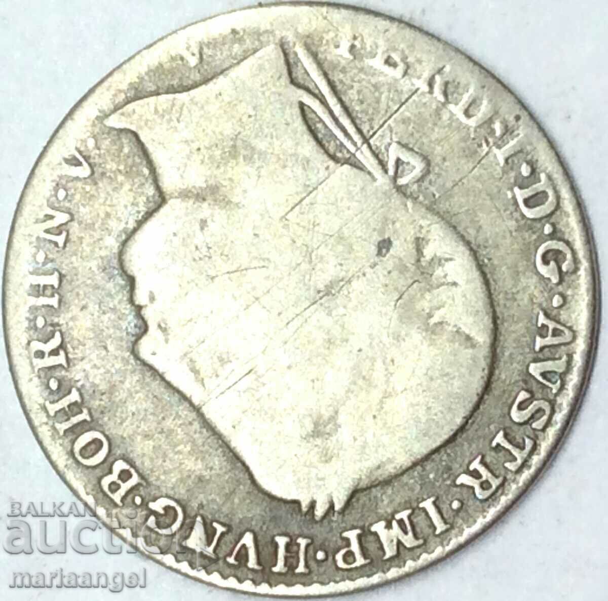 Δημοπρασία 3 κρόιτσερ 1843 Αυστρία Α-Βιέννη Φερδινάνδος I ασήμι - σπάνιο!