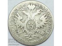 3 Kreuzer 1843 Austria A-Vienna Ferdinand I Silver - Rare!
