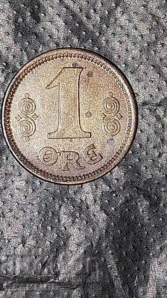 Monedă veche rară din Danemarca 1 Ore 1922 cu preț € 1.00 | 1.96 BGN