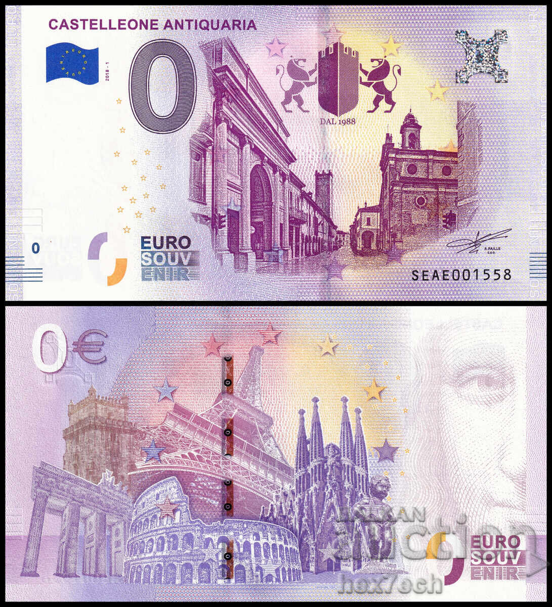 ❤️ ⭐ Italy 2018 0 Euro Castelleone Antiquaria UNC new ⭐ ❤️
