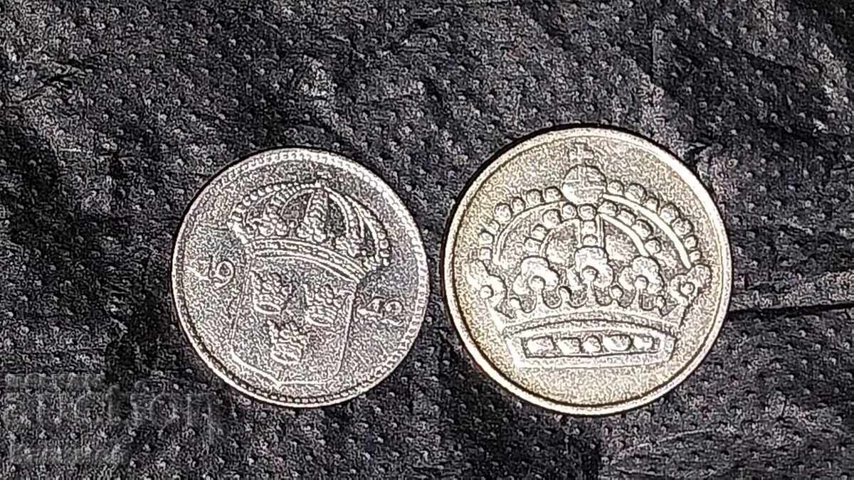Două monede vechi de argint din Suedia cu preț € 10.00 | 19.56 BGN