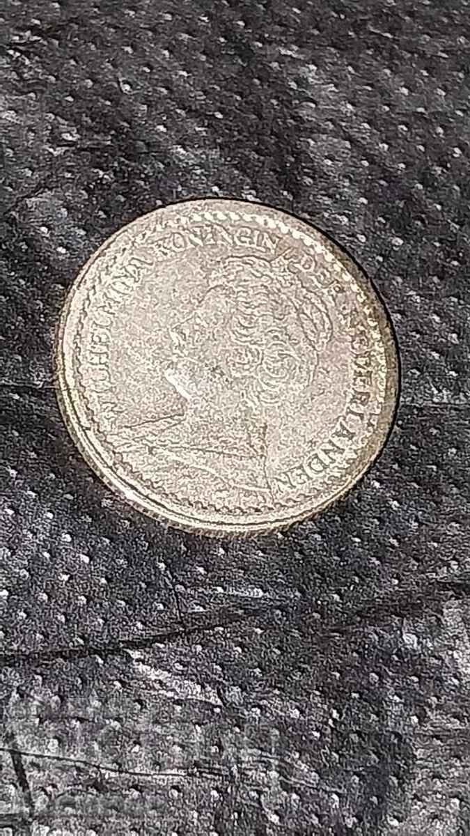 Livrarea Monedă veche rară de argint din Țările de Jos 10 Cenți 19