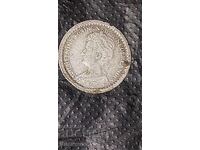 Monedă veche de argint din Țările de Jos 10 Cenți 1915