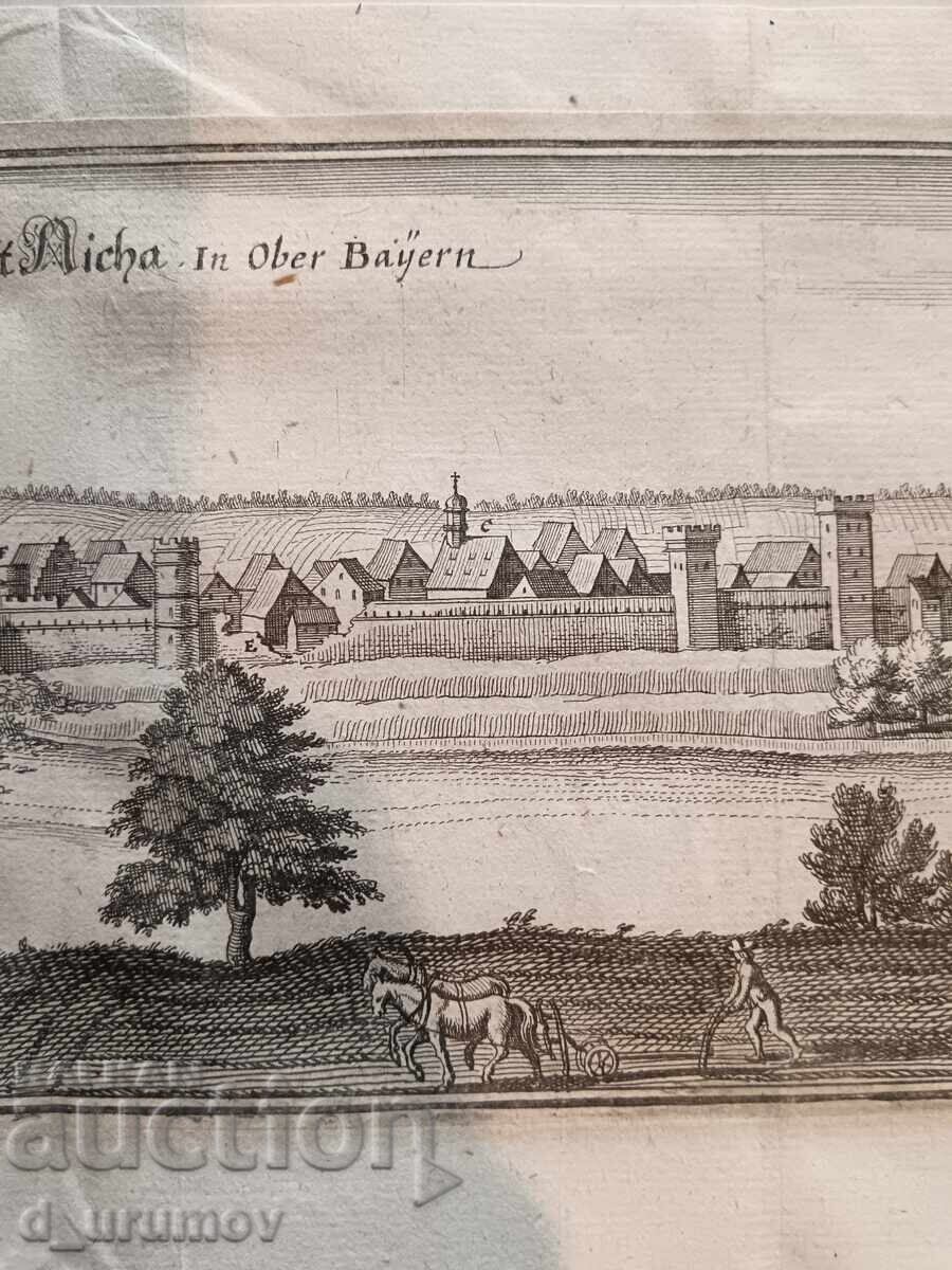 Engraving from the 17th century – Statt Aicha in Upper Bavaria by M. Merian - 5