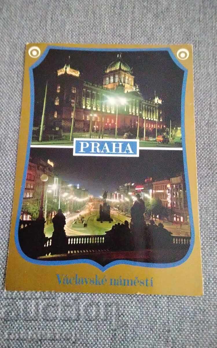 Carte poștală veche Praga Piața Wenceslas Cehia