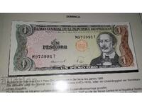 Много рядка банкнота от Република Доминикана 1 Песо Оро 1988