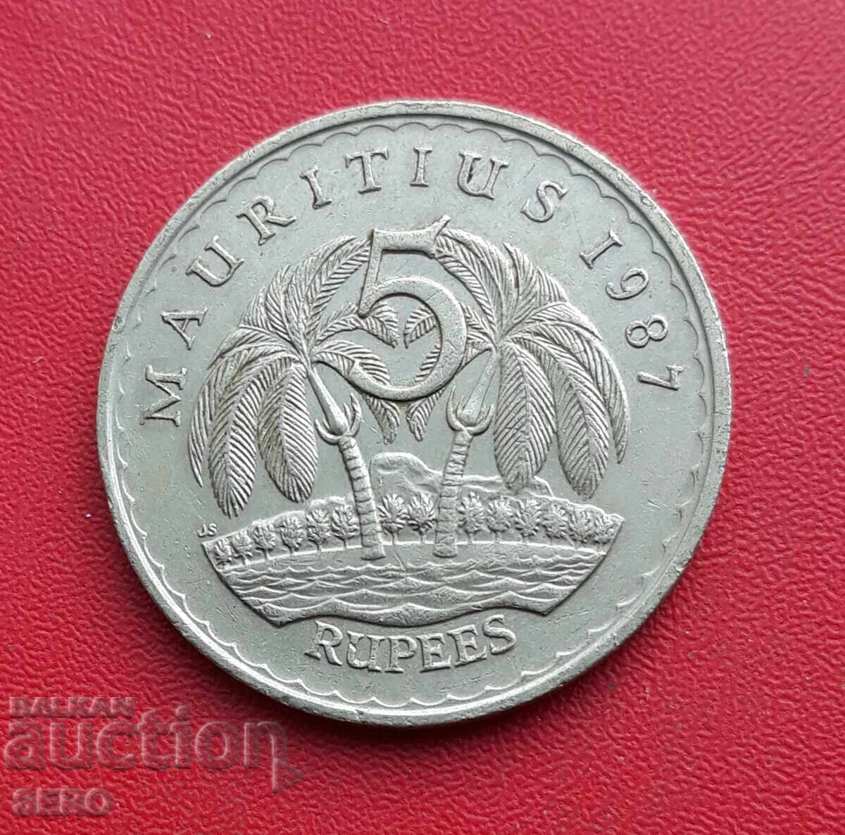 Insula Mauritius - 5 rupii 1987