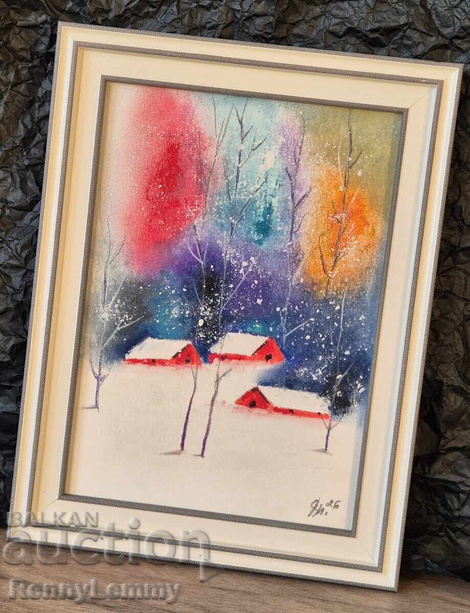 Winter in Colors, Original Painting, Pastel with price € 25.00 | 48.90 BGN