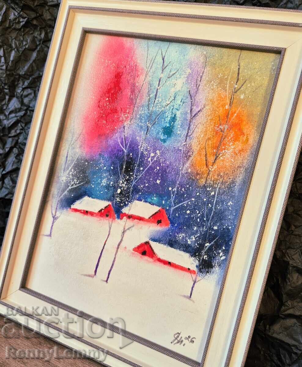 Auction  Winter in Colors, Original Painting, Pastel