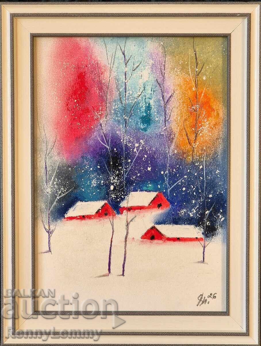Winter in Colors, Original Painting, Pastel