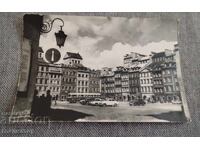Стара чернобяла картичка Полша Варшава площад