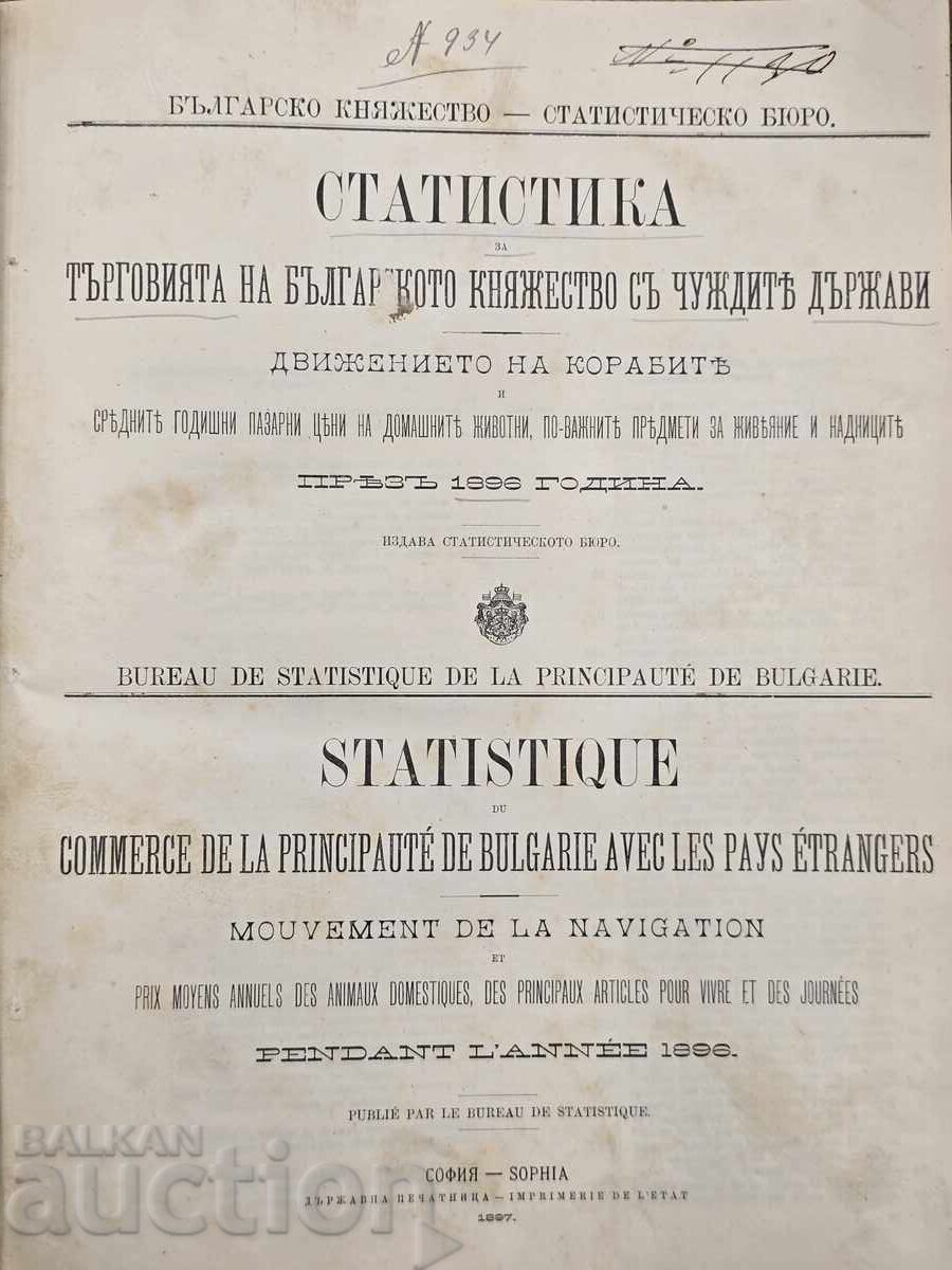 1896 Statisticile comerțului Principatului Bulgariei cu țări străine