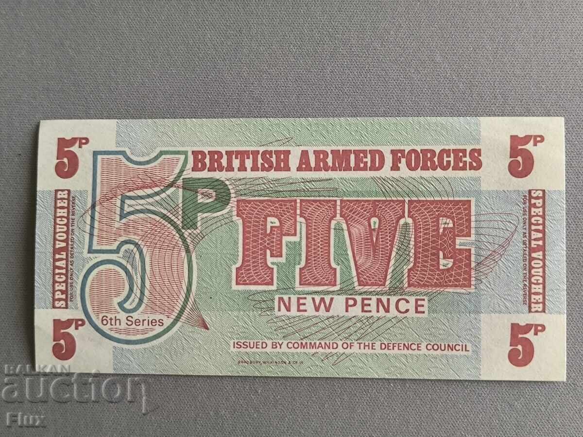 Bancnotă militară - Marea Britanie - 5 pence UNC