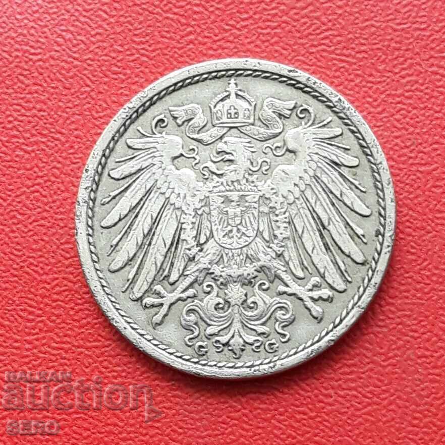 Γερμανία - 10 πφένιγκ 1908 G - Καρλσρούη με τιμή € 0.60 | 1.17 BGN