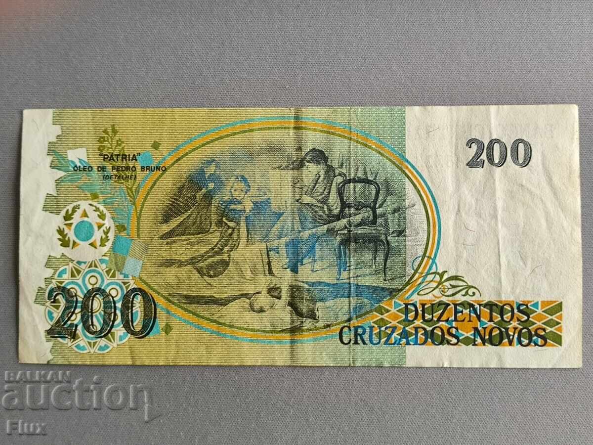Bancnotă - Brazilia - 200 cruzeiro | 1990 cu preț € 2.35 | 4.60 BGN Bancnotă - Brazilia - 200 cruzeiro | 1990 cu preț € 2.35 | 4.60 BGN