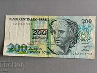 Bancnotă - Brazilia - 200 cruzeiro | 1990