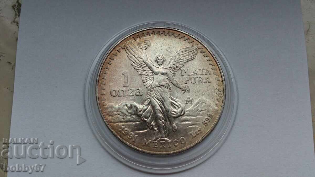 Livrarea Rară 1 uncie argint 999,9 Mexico 1991 - UNC Livrarea Rară 1 uncie argint 999,9 Mexico 1991 - UNC