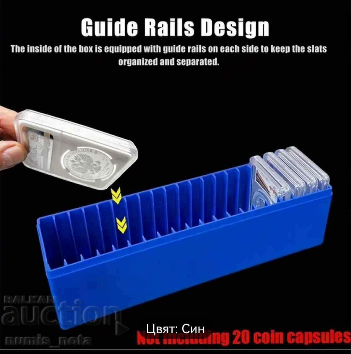 Аукцион Кутии за сертифицирани монети PCGS , NGC - Син цвят Аукцион Кутии за сертифицирани монети PCGS , NGC - Син цвят