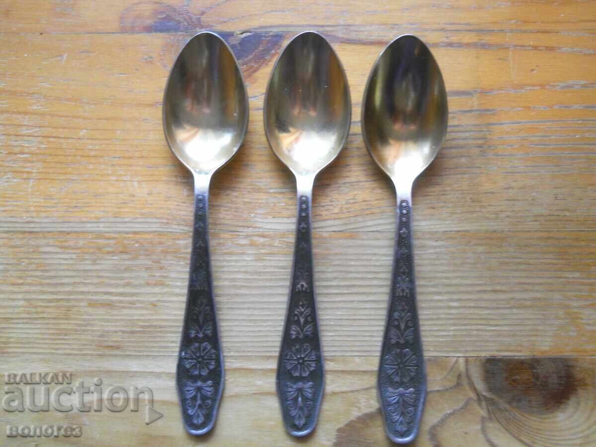 Lingurițe vechi de ceai cu aurire - URSS