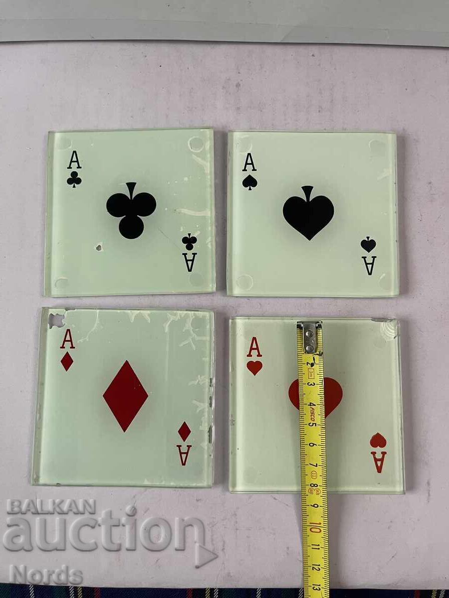 Auction  Old glass coasters