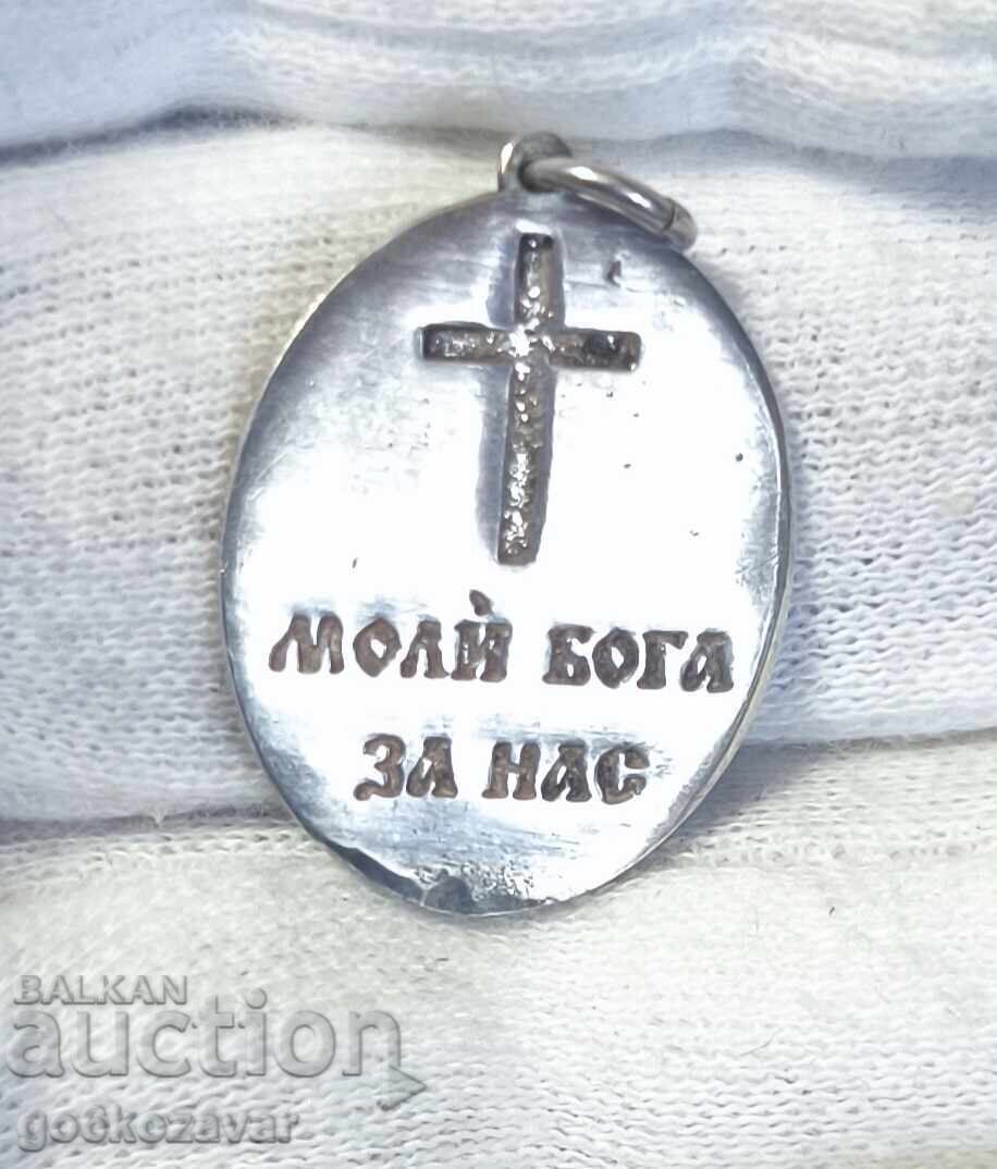 Livrarea Medalion argint vechi Sf. Dumitru, probă mare, lucrat manual