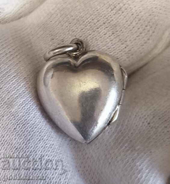 Livrarea Medalion de argint inimă care se deschide – stil elegant vintage
