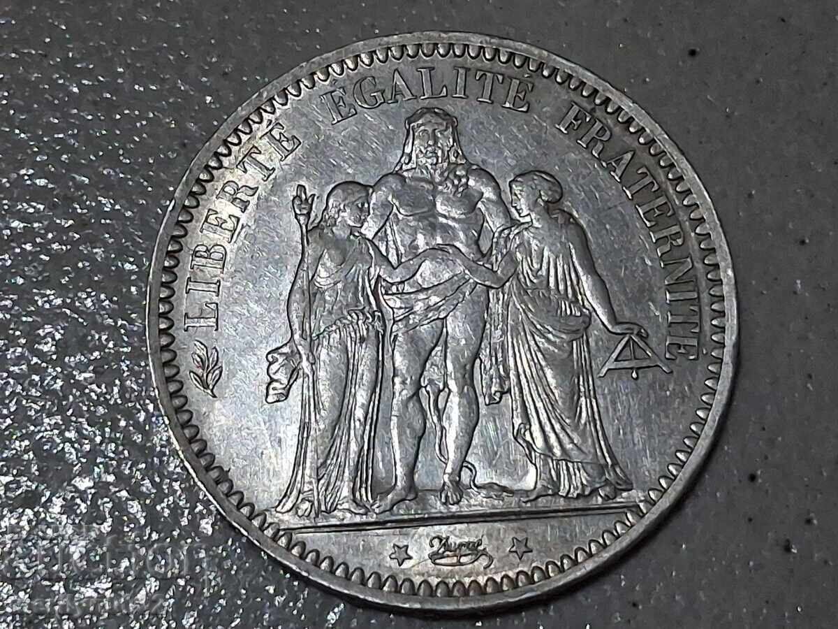 Monedă 5 franci argint 900/1000 Franța 1873 cu preț € 62.90 | 123.02 BGN