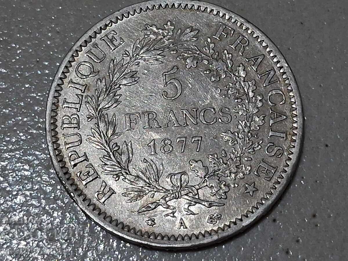 Νόμισμα 5 φράγκα ασήμι 900/1000 Γαλλία 1877
