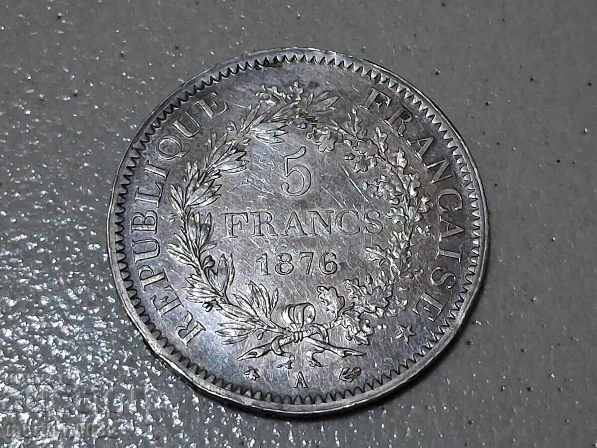 Νόμισμα 5 φράγκα ασήμι 900/1000 Γαλλία 1877 Νόμισμα 5 φράγκα ασήμι 900/1000 Γαλλία 1877