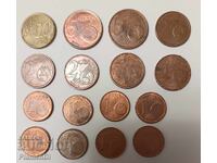 Lot of old euro cents