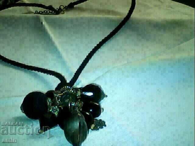 old fragile natural onyx necklace - 5