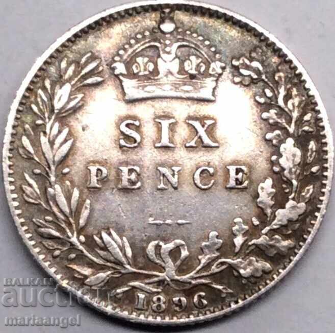 Μεγάλη Βρετανία 6 πένες 1896 Victoria Silver - Rare με τιμή € 13.00 | 25.43 BGN Μεγάλη Βρετανία 6 πένες 1896 Victoria Silver - Rare με τιμή € 13.00 | 25.43 BGN