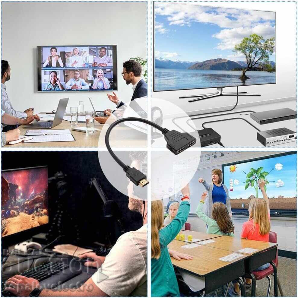 Auction NEW! HDMI splitter adapter 1 to 2 1080P - HDMI male to two Auction NEW! HDMI splitter adapter 1 to 2 1080P - HDMI male to two