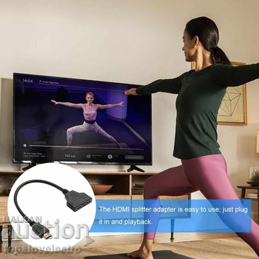NEW! HDMI splitter adapter 1 to 2 1080P - HDMI male to two - 6 NEW! HDMI splitter adapter 1 to 2 1080P - HDMI male to two - 6