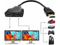 NEW! HDMI splitter adapter 1 to 2 1080P - HDMI male to two