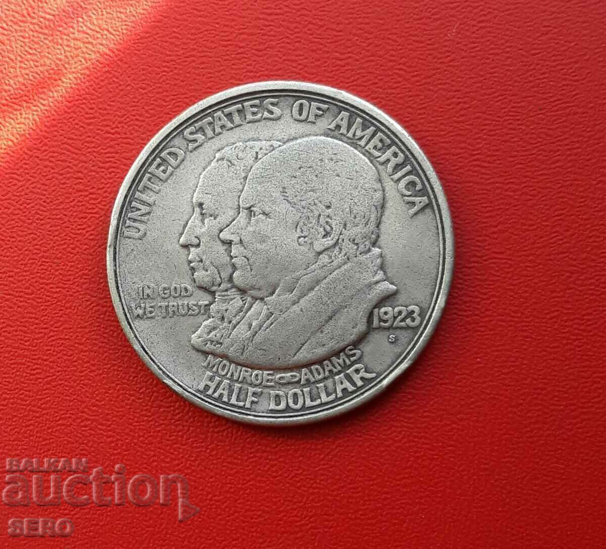 САЩ-1/2 долар 1923-Монро и Адамс-сребърен САЩ-1/2 долар 1923-Монро и Адамс-сребърен