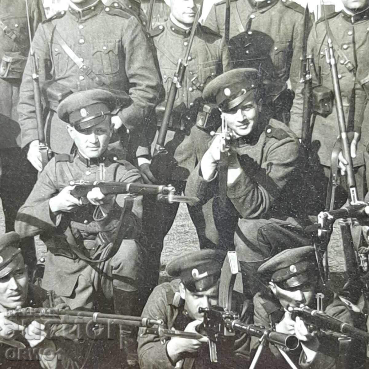 Παράδοση Στρατιώτες με τουφέκια ξιφολόγχες πολυβόλα 1930s Βασίλειο της Βουλγαρίας