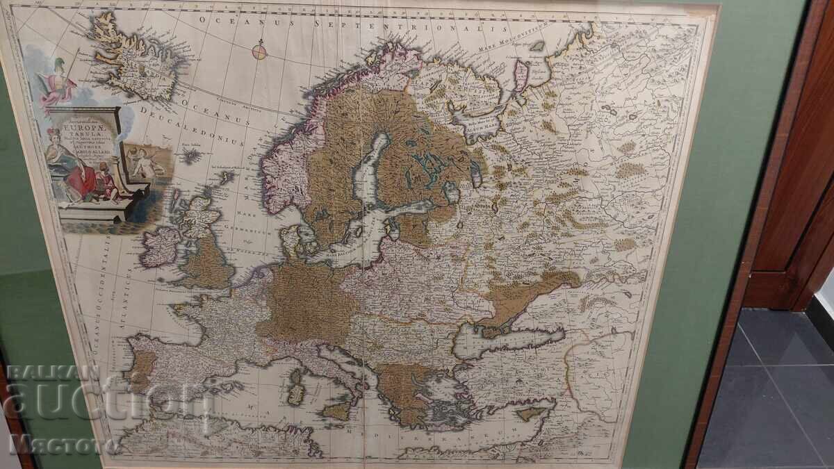 Hartă ORIGINALĂ a Europei, circa 1730 cu preț € 1000.00 | 1955.83 BGN