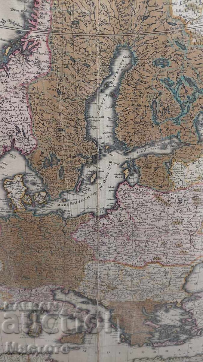 Hartă ORIGINALĂ a Europei, circa 1730 - 5