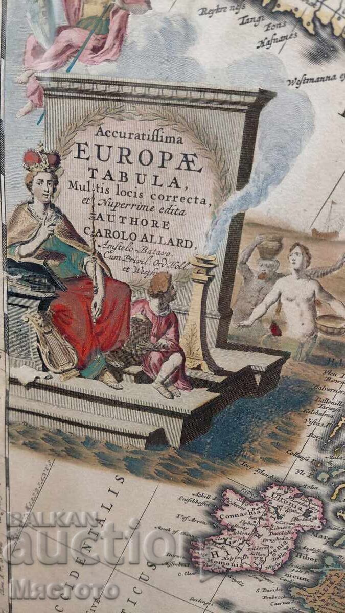 1730 Original Map of Europe, includes Bulgaria - 6