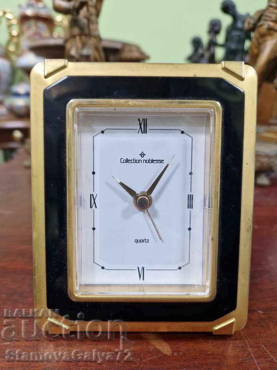Δημοπρασία Υπέροχο επιχρυσωμένο επιτραπέζιο ξυπνητήρι Collection Noblesse