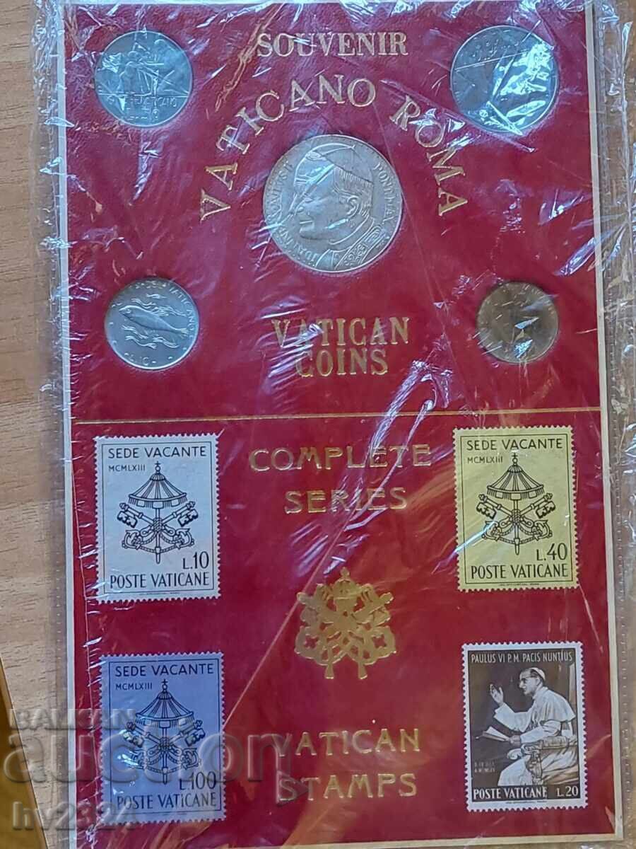 Set monede și timbre Vatican Papa Ioan Paul al II-lea Set monede și timbre Vatican Papa Ioan Paul al II-lea