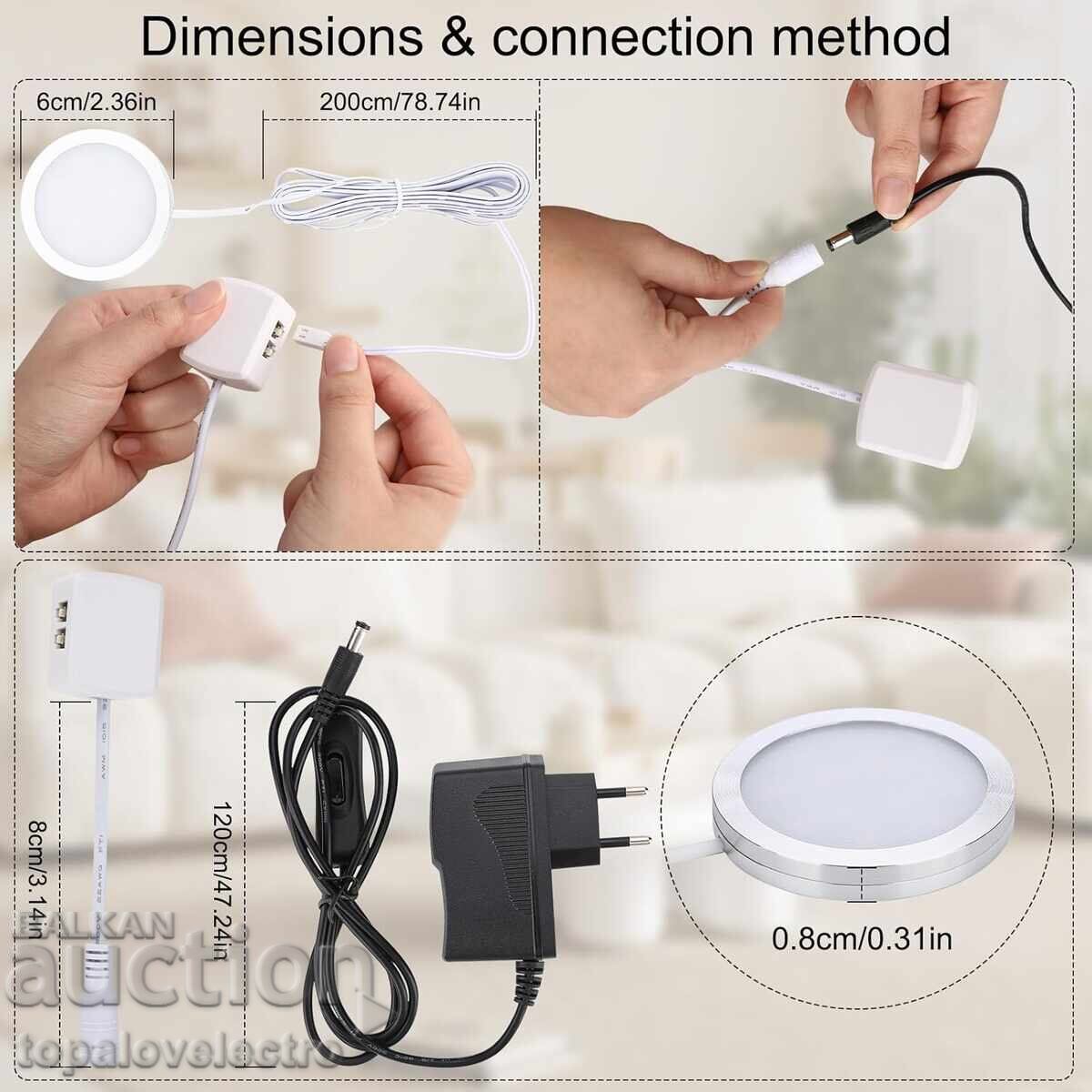 NEW! LED cabinet lighting, spotlights - set of 4 pcs., n with price € 7.00 | 13.69 BGN NEW! LED cabinet lighting, spotlights - set of 4 pcs., n with price € 7.00 | 13.69 BGN