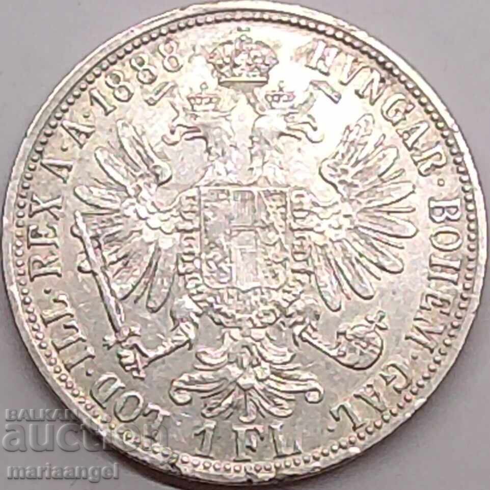 1 Florin 1888 Austria 12.29g .900 Silver 1 Florin 1888 Austria 12.29g .900 Silver