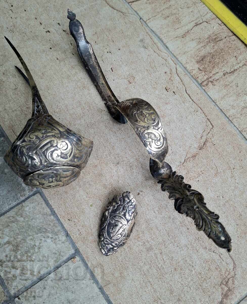 Εξαρτήματα για πιστόλι με πυρίτη, σιδηροπυρίτης, μπαρούτι, πυριτόλιθος, ασήμι - 5