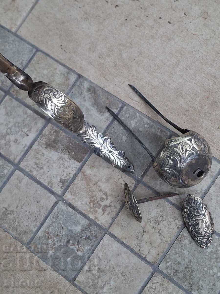 Εξαρτήματα για πιστόλι με πυρίτη, σιδηροπυρίτης, μπαρούτι, πυριτόλιθος, ασήμι - 6