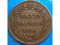 1/2 байоко 1836 Ватикан Григори XVI медна