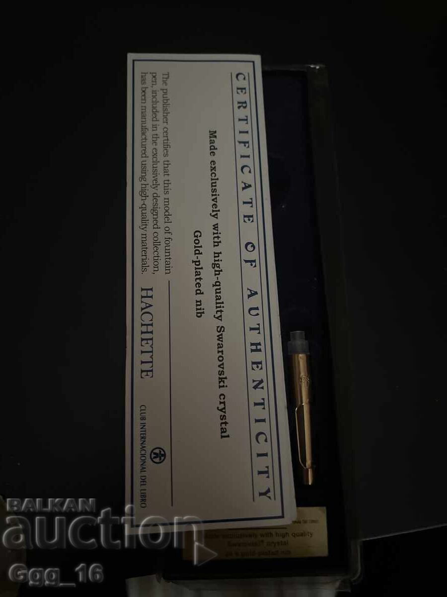 Licitație Hachette with 24 K plated nib and high cristal swarovski